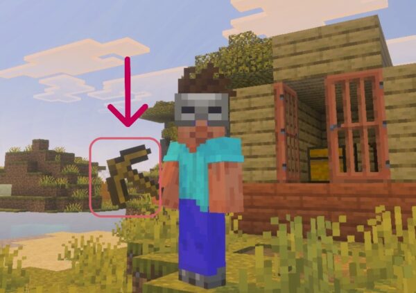 マインクラフトの木のツルハシ