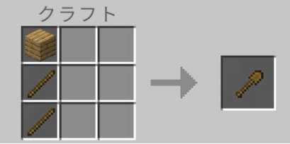 マインクラフトの木のシャベルのクラフトレシピ