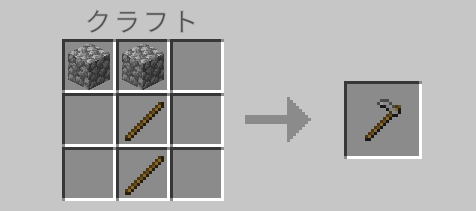 マインクラフトの石のクワのクラフトレシピ